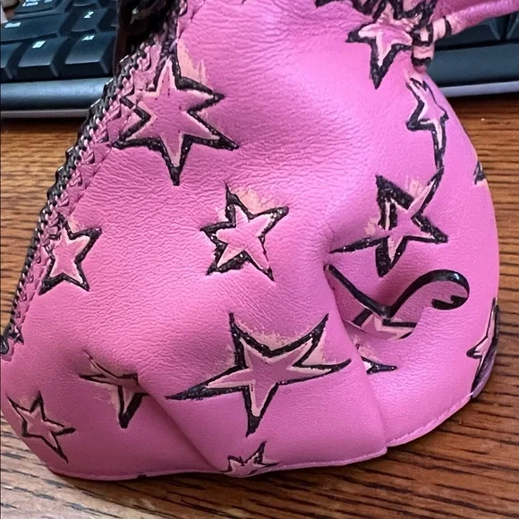 COACH Dino Starlight Rexy Tyrannosaurus T Rex STAR Coin Pouch Leather  27131 - Picture 15 of 16